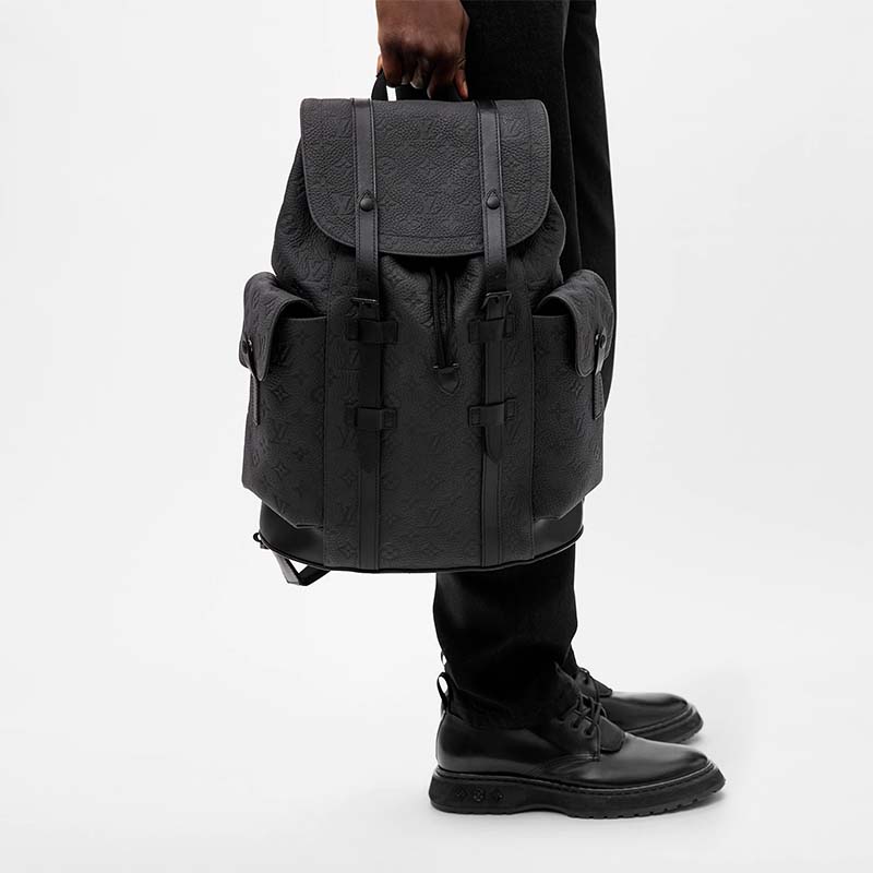 Louis Vuitton® Christopher MM Black. Size in 2023  Louis vuitton backpack,  Black leather strap, Louis vuitton