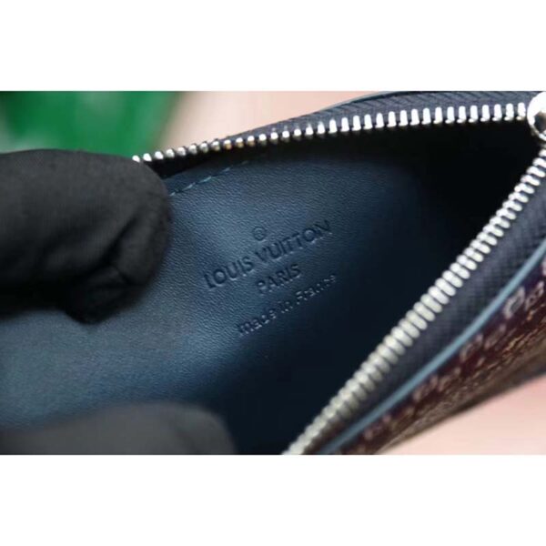 Louis Vuitton LV Unisex Coin Card Holder Blue Taurillon Cowhide Leather (1)