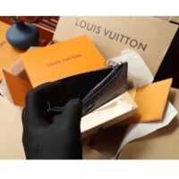 Louis Vuitton LV Unisex Coin Card Holder Blue Taurillon Cowhide Leather (8)