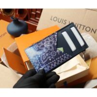 Louis Vuitton LV Unisex Coin Card Holder Blue Taurillon Cowhide Leather (8)
