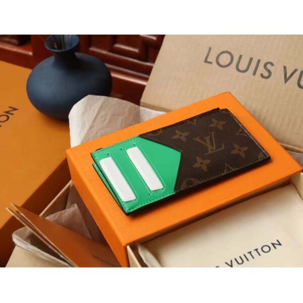Louis Vuitton LV Unisex Coin Card Holder Monogram Macassar Coated Canvas Green (3)