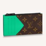 Louis Vuitton LV Unisex Coin Card Holder Monogram Macassar Coated Canvas Green
