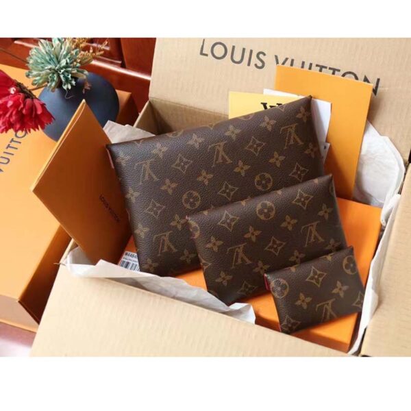 Louis Vuitton LV Unisex Kirigami Pochette Brown Monogram Coated Canvas Cowhide Leather (3)