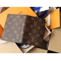 Louis Vuitton LV Unisex Passport Cover Brown Monogram Coated Canvas Cowhide Leather (6)