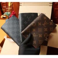 Louis Vuitton LV Unisex Passport Cover Brown Monogram Coated Canvas Cowhide Leather (6)