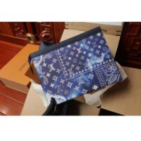 Louis Vuitton LV Unisex Pochette Voyage MM Blue Cowhide Leather (2)