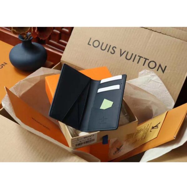 Louis Vuitton LV Unisex Pocket Organizer Blue Cowhide Leather Monogram Motif (10)