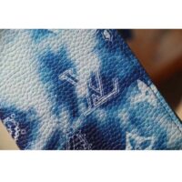 Louis Vuitton LV Unisex Pocket Organizer Blue Cowhide Leather Monogram Motif (8)