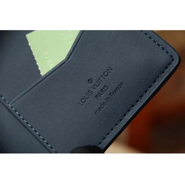 Louis Vuitton LV Unisex Pocket Organizer Blue Cowhide Leather Monogram Motif (7)