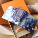 Louis Vuitton LV Unisex Slender Wallet Blue Cowhide Leather Textile Lining - Bild 2