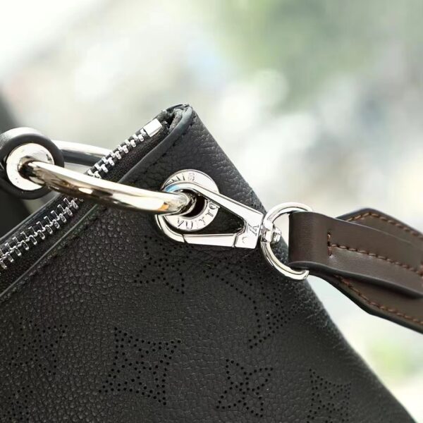 Louis Vuitton LV Women Beaubourg Hobo MM Bag Black Mahina Perforated Calf Leather (1)