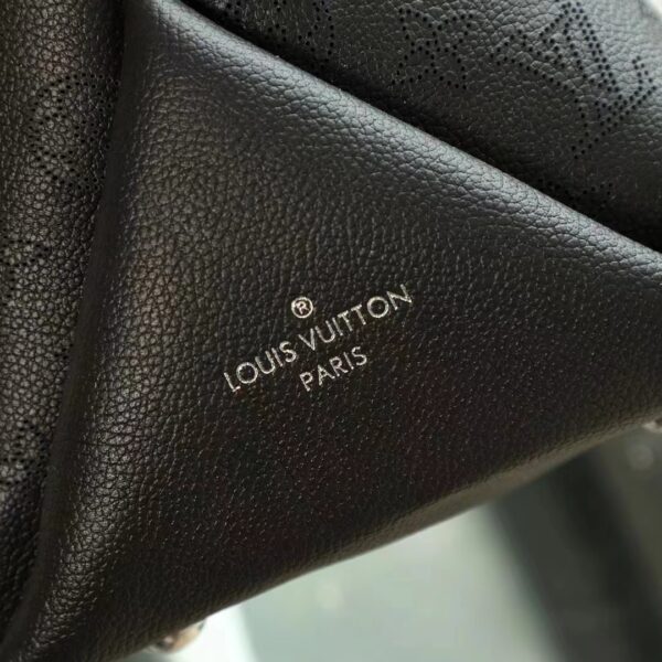 Louis Vuitton LV Women Beaubourg Hobo MM Bag Black Mahina Perforated Calf Leather (7)
