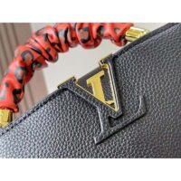 Louis Vuitton LV Women Capucines MM Handbag Black Taurillon Leather (4)