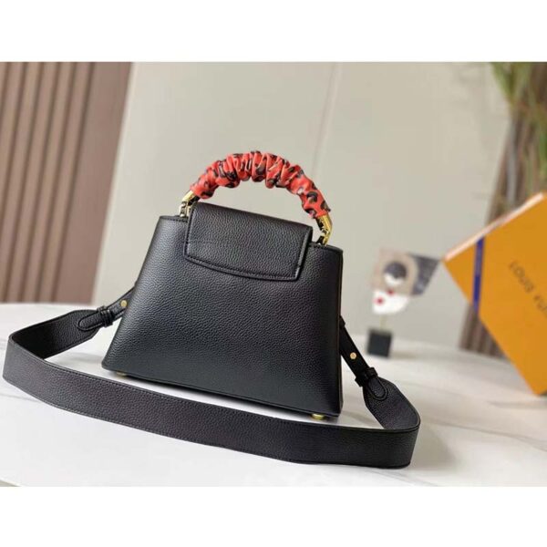 Louis Vuitton LV Women Capucines MM Handbag Black Taurillon Leather (6)