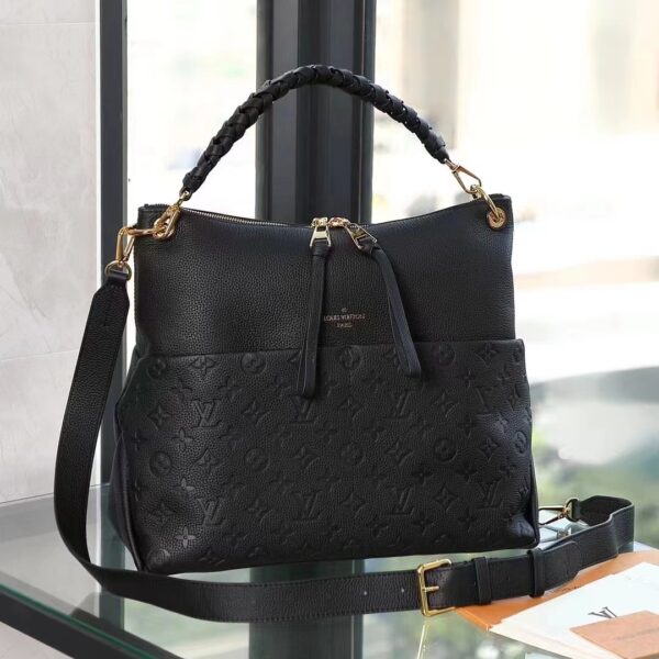Louis Vuitton LV Women Maida Hobo Handbag Black Embossed Grained Cowhide Leather (7)