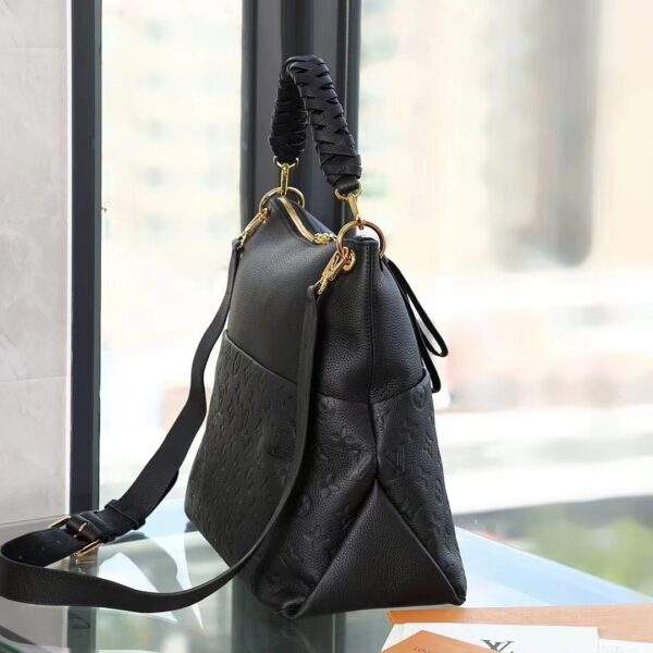 Louis Vuitton LV Women Maida Hobo Handbag Black Embossed Grained Cowhide Leather (8)
