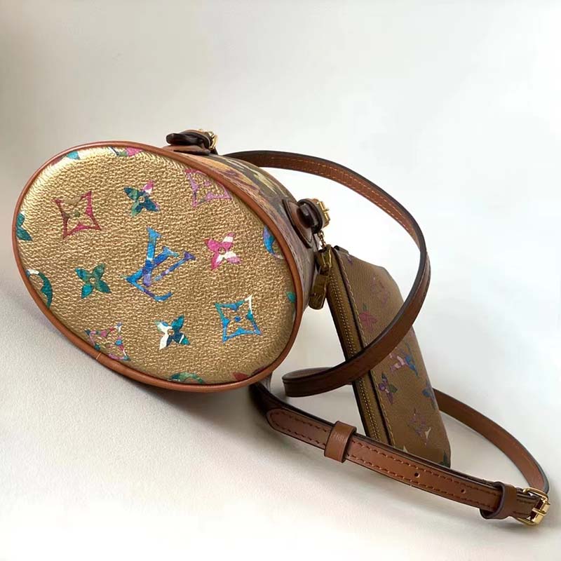 M81724 Louis Vuitton Flower Patterned Canvas Nano Bucket Bag