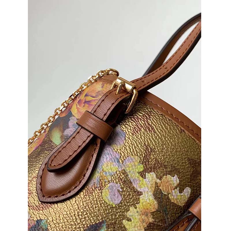 LOUIS VUITTON Nano Bucket Floral Monogram Canvas LV Garden Gold