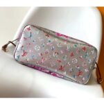 Louis Vuitton LV Women Neverfull MM Tote Bag Silver Coated Canvas Cowhide Leather - Bild 8