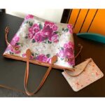 Louis Vuitton LV Women Neverfull MM Tote Bag Silver Coated Canvas Cowhide Leather - Bild 4