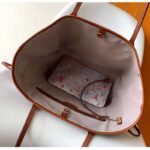 Louis Vuitton LV Women Neverfull MM Tote Bag Silver Coated Canvas Cowhide Leather - Bild 7