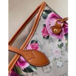 Louis Vuitton LV Women Neverfull MM Tote Bag Silver Coated Canvas Cowhide Leather - Bild 9