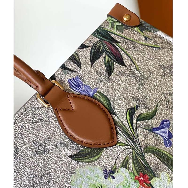 Louis Vuitton OnTheGo MM Floral Pattern Silver in Coated Canvas