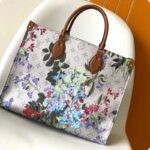 Louis Vuitton LV Women OnTheGo MM Tote Silver Coated Canvas Cowhide Leather - Image 3