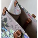 Louis Vuitton LV Women OnTheGo MM Tote Silver Coated Canvas Cowhide Leather - Image 8