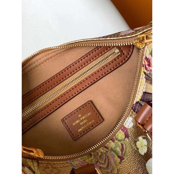 Louis Vuitton LV Women Speedy Bandoulière 25 Handbag Gold Coated Canvas Cowhide Leather (7)