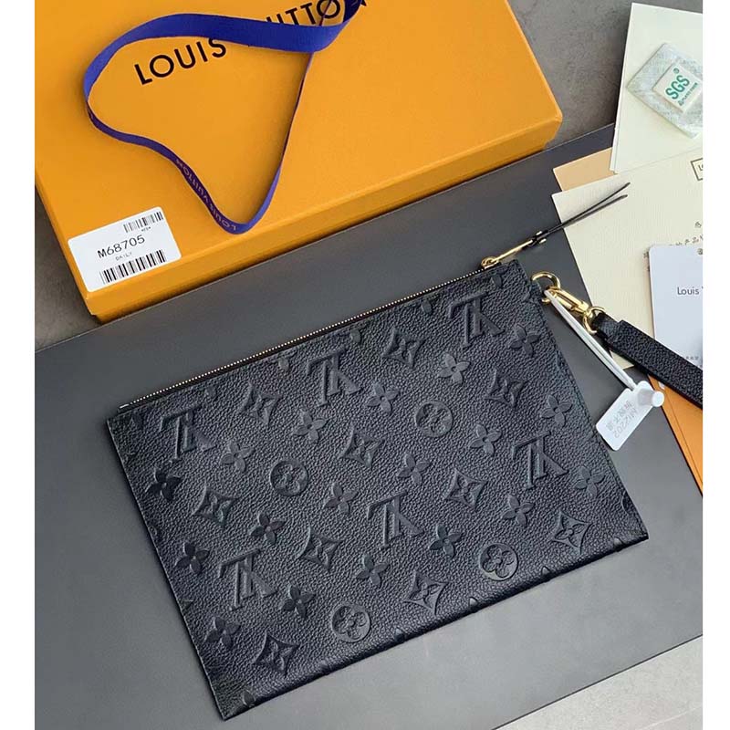 Louis Vuitton LV Unisex Clémence Wallet Black Monogram Empreinte Embossed  Supple Grained Cowhide - LULUX