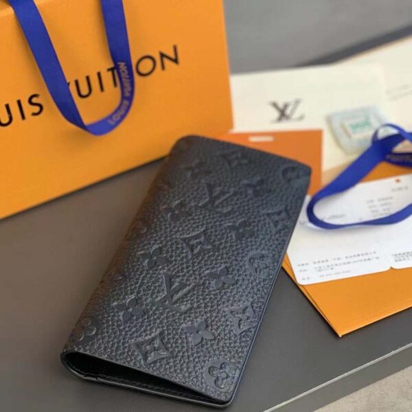 Louis Vuitton Unisex LV Brazza Wallet Black Taurillon Cowhide Leather (10)