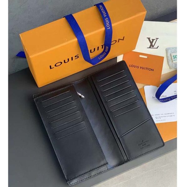 Louis Vuitton Unisex LV Brazza Wallet Black Taurillon Cowhide Leather (4)