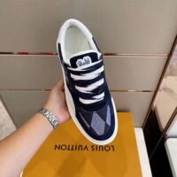 Louis Vuitton Unisex LV Ollie Richelieu Sneaker Blue Mix Materials Bicolor Double Laces (9)