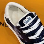 Louis Vuitton Unisex LV Ollie Richelieu Sneaker Blue Mix Materials Bicolor Double Laces - Image 10