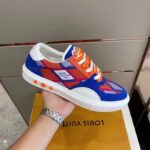 Louis Vuitton Unisex LV Ollie Richelieu Sneaker Orange Mix Materials Bicolor Double Laces - immagine 6