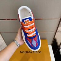 Louis Vuitton Unisex LV Ollie Richelieu Sneaker Orange Mix Materials Bicolor Double Laces (1)