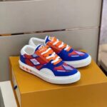 Louis Vuitton Unisex LV Ollie Richelieu Sneaker Orange Mix Materials Bicolor Double Laces - immagine 3