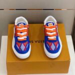 Louis Vuitton Unisex LV Ollie Richelieu Sneaker Orange Mix Materials Bicolor Double Laces - immagine 5