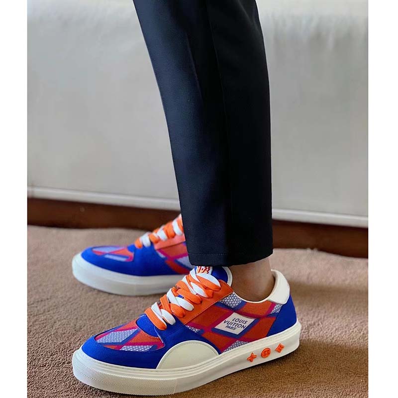 L.V LV Ollie Richelieu Trainers Orange For Men LV in 2023