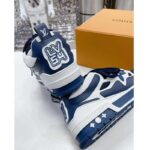 Louis Vuitton Unisex LV Trainer Sneaker Black Monogram Denim Rubber Outsole Flowers - Bild 7