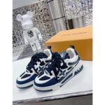 Louis Vuitton Unisex LV Trainer Sneaker Black Monogram Denim Rubber Outsole Flowers - Bild 5