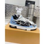 Louis Vuitton Unisex LV Trainer Sneaker Black Printed Calf Leather Rubber Monogram Flowers - Image 2