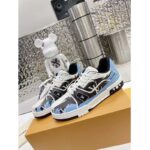 Louis Vuitton Unisex LV Trainer Sneaker Black Printed Calf Leather Rubber Monogram Flowers - Image 3