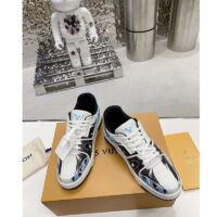 Louis Vuitton Unisex LV Trainer Sneaker Black Printed Calf Leather Rubber Monogram Flowers (1)