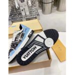 Louis Vuitton Unisex LV Trainer Sneaker Black Printed Calf Leather Rubber Monogram Flowers - Image 7