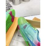 Louis Vuitton Unisex LV Trainer Sneaker Green Grained Calf Leather Rubber Monogram Flowers – Image 10