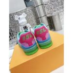 Louis Vuitton Unisex LV Trainer Sneaker Green Grained Calf Leather Rubber Monogram Flowers – Image 6