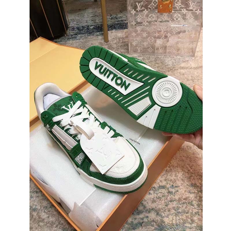 Louis Vuitton Lv Trainer Monogram Denim Sneakers - Green Sneakers, Shoes -  LOU801690