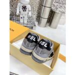 Louis Vuitton Unisex Trainer Sneaker Black Strass Rubber Outsole LV Initials Monogram Flowers – Image 9